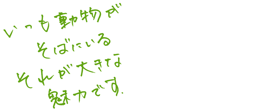 いつも動物がそばにいる　それが大きな魅力です